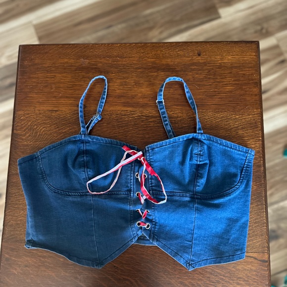 Sugar Thrillz Wide open spaces denim lace up set - Picture 5 of 8